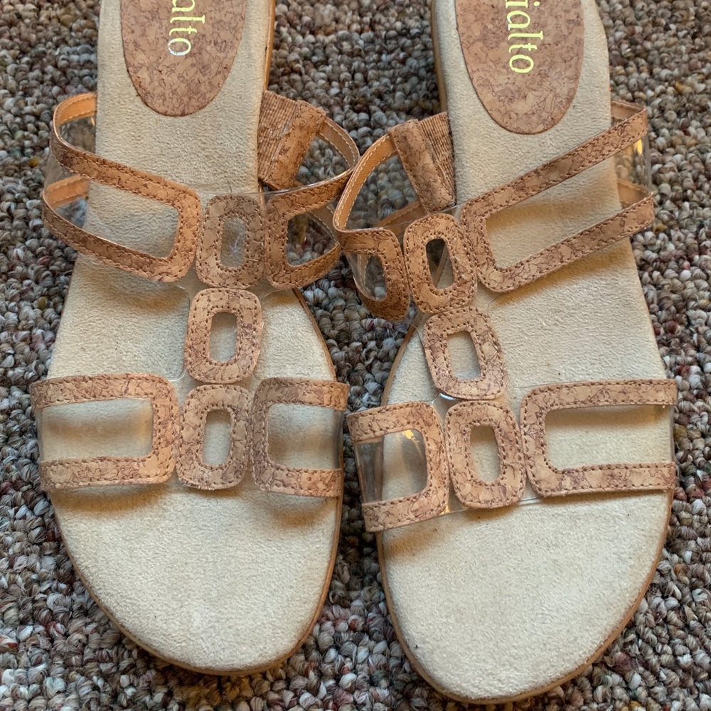 Rialto Wedge Cork Sandal NWOB